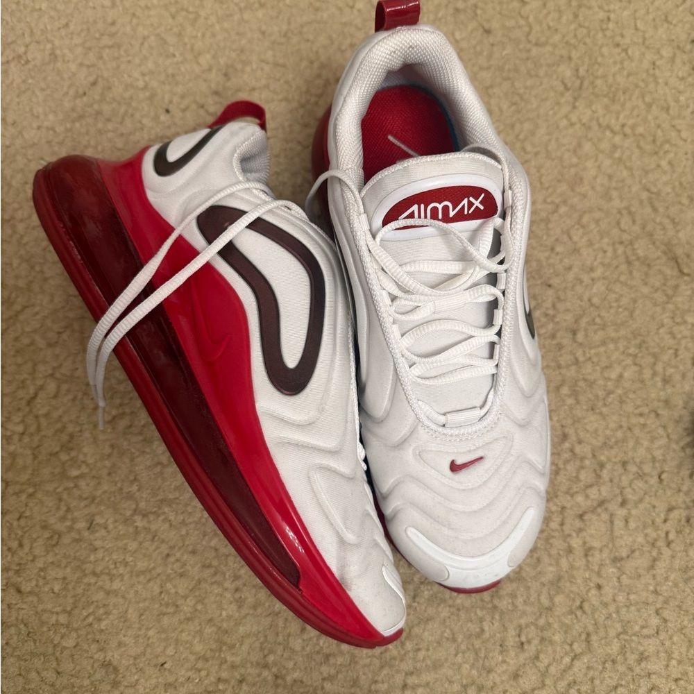 White and Red Air Max 720 Sneakers